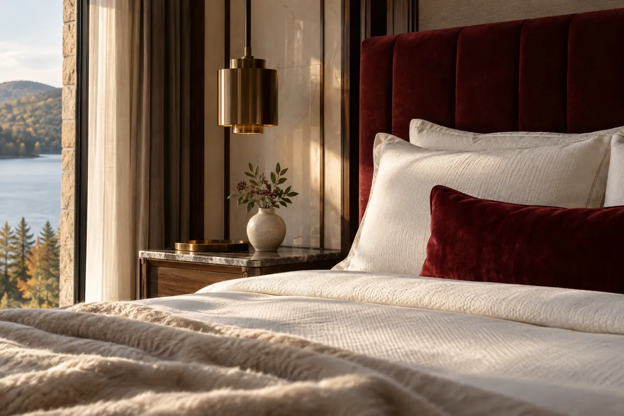 Linen, light & walnut